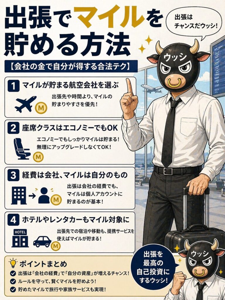 出張でマイル・ポイントを貯める方法7選｜会社の経費で自分が得する合法テク