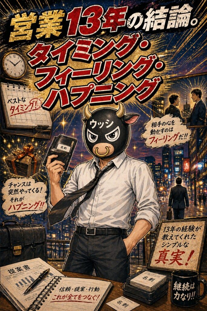 営業13年の結論。タイミング・フィーリング・ハプニング
