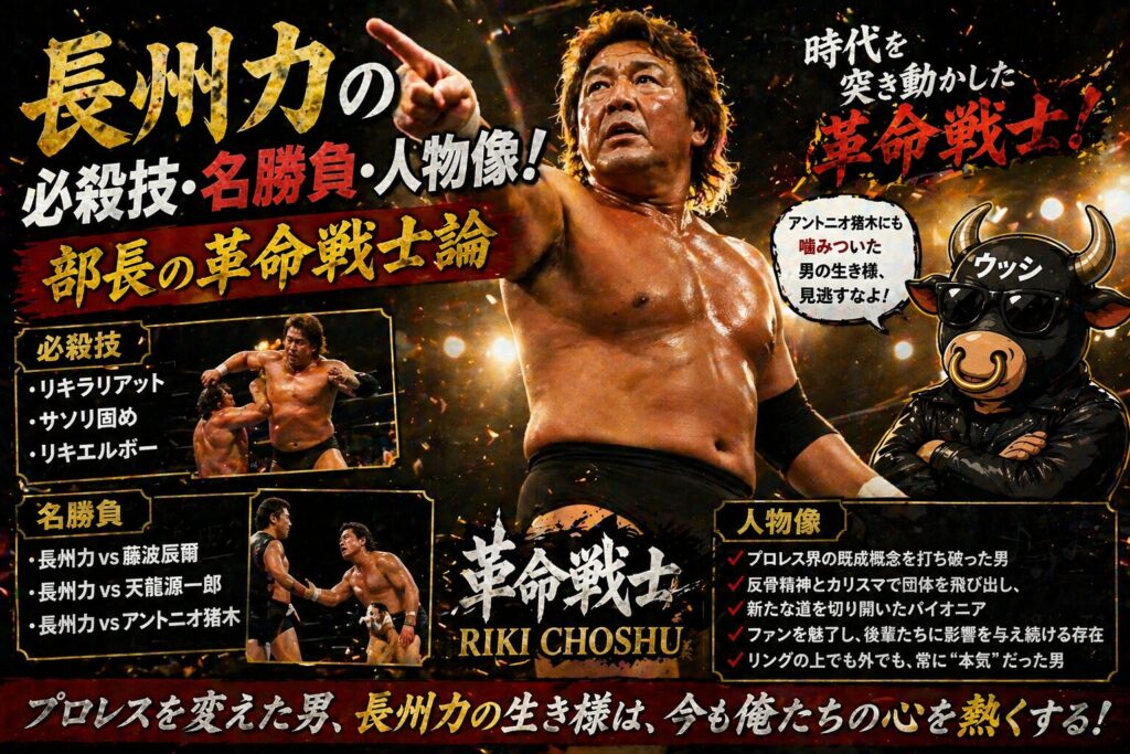 長州力の必殺技・名勝負・人物像!部長の革命戦士論
