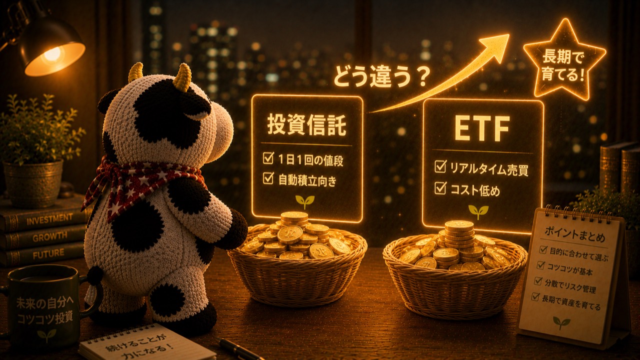 投資信託とETFの違い｜20年で14万円差の真実